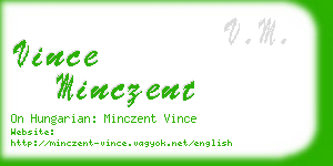 vince minczent business card